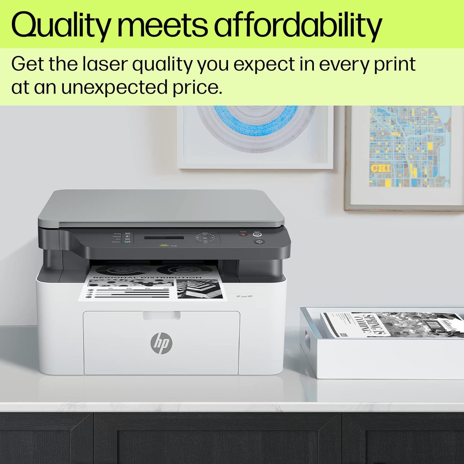 HP Laser MFP 1188w, Wireless, Print, Copy, Scan, Ethernet, Hi-Speed USB 2.0, Up to 21 ppm, 150-sheet Input Tray, 100-sheet Output Tray, 10,000-page Duty Cycle, 1-Year Warranty, Black and White - Image 3