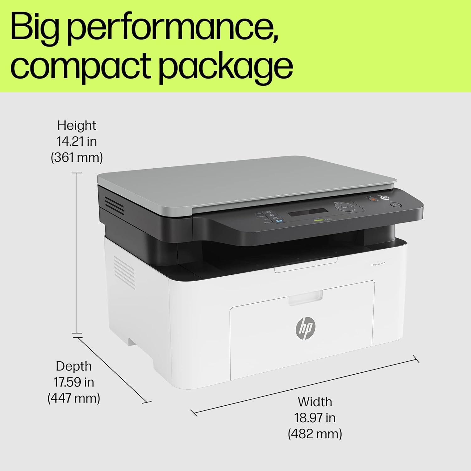 HP Laser MFP 1188w, Wireless, Print, Copy, Scan, Ethernet, Hi-Speed USB 2.0, Up to 21 ppm, 150-sheet Input Tray, 100-sheet Output Tray, 10,000-page Duty Cycle, 1-Year Warranty, Black and White - Image 2